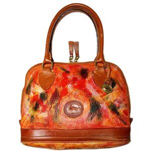 Vintage Small R143 Domed Satchel One-of-a-kind Hand Painted Fall Colors